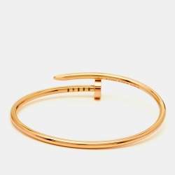 Pre Owned Cartier Juste Un Clou 18k Rose Gold Small Model Bracelet 15