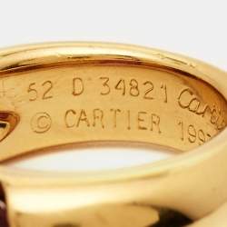 Pre Owned Cartier Eclipse Tourmaline 18k Yellow Gold Ring Size 52