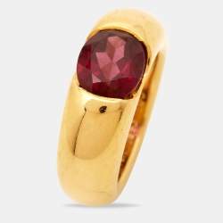 Pre Owned Cartier Eclipse Tourmaline 18k Yellow Gold Ring Size 52