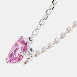 Pre Owned Cartier Heart 18K White Gold Sapphire Necklace