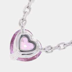 Pre Owned Cartier Heart 18K White Gold Sapphire Necklace