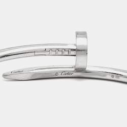 Pre Owned Cartier Juste Un Clou 18k White Gold Bracelet 19