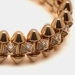 Pre Owned Cartier Clash De Cartier Diamonds 18k Rose Gold Ring Size 56