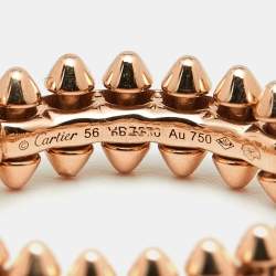 Pre Owned Cartier Clash De Cartier Diamonds 18k Rose Gold Ring Size 56