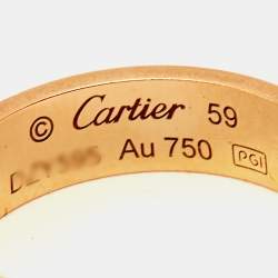 Pre Owned Cartier Love 18k Rose Gold Ring Size 59