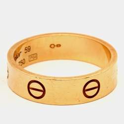 Pre Owned Cartier Love 18k Rose Gold Ring Size 59