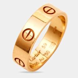 Pre Owned Cartier Love 18k Rose Gold Ring Size 59