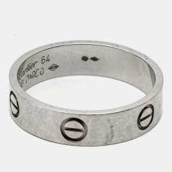 Pre Owned Cartier Love Platinum Ring Size 64