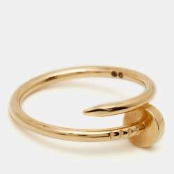 Pre Owned Cartier Juste Un Clou 18k Yellow Gold Small Model Ring Size 53