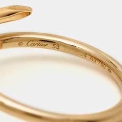 Pre Owned Cartier Juste Un Clou 18k Yellow Gold Small Model Ring Size 53