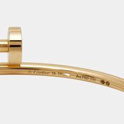 Pre Owned Cartier Juste Un Clou 18k Yellow Gold Small Model Bracelet 16