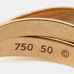 Pre Owned Cartier Trinity 18k Three Tone Gold Small Model Ring Size 50