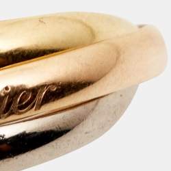 Pre Owned Cartier Trinity 18k Three Tone Gold Small Model Ring Size 50
