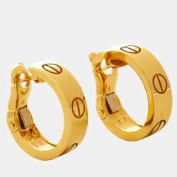 Pre Owned Cartier Love 18K Yellow Gold Hoop Earrings