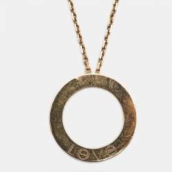 Pre Owned Cartier Love Diamond 18k Rose Gold Necklace