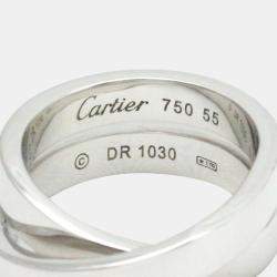 Cartier 18K White Gold Paris Nouvelle Vague Band Ring EU 55