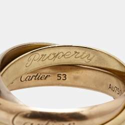Pre Owned Cartier Trinity Classic 18k Three Tone Gold Ring Size 53