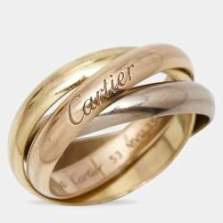 Pre Owned Cartier Trinity Classic 18k Three Tone Gold Ring Size 53