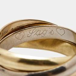 Pre Owned Cartier Trinity Classic 18k Three Tone Gold Ring Size 53