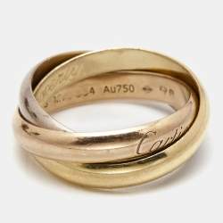 Pre Owned Cartier Trinity Classic 18k Three Tone Gold Ring Size 53