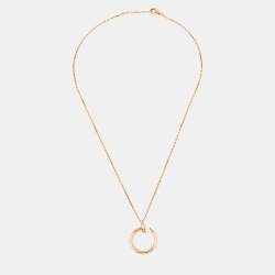 Pre Owned Cartier Juste Un Clou Diamond 18k Rose Gold Necklace