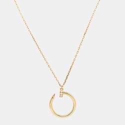Pre Owned Cartier Juste Un Clou Diamond 18k Rose Gold Necklace