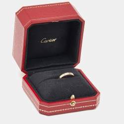 Pre Owned Cartier C De Cartier Diamond 18k Rose Gold Ring Size 50