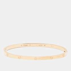Pre Owned Cartier Love 18k Rose Gold Small Model Bracelet 19