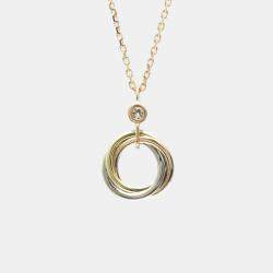 Pre Owned Cartier 18K Yellow Gold, Rose Gold, White Gold and Diamond Trinity Pendant Necklace