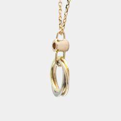 Pre Owned Cartier 18K Yellow Gold, Rose Gold, White Gold and Diamond Trinity Pendant Necklace