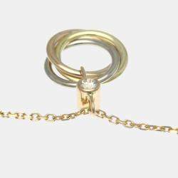 Pre Owned Cartier 18K Yellow Gold, Rose Gold, White Gold and Diamond Trinity Pendant Necklace