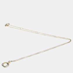 Pre Owned Cartier 18K Yellow Gold, Rose Gold, White Gold and Diamond Trinity Pendant Necklace