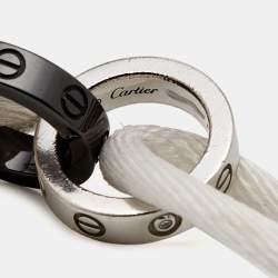 Pre Owned Cartier Love Diamond Ceramic 18k White Gold Bracelet