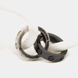 Pre Owned Cartier Love Diamond Ceramic 18k White Gold Bracelet