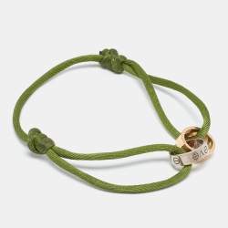 Pre Owned Cartier Love Interlocking Loops 18k Two Tone Cord Bracelet