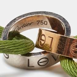 Pre Owned Cartier Love Interlocking Loops 18k Two Tone Cord Bracelet