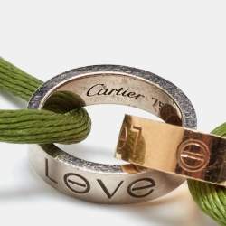 Pre Owned Cartier Love Interlocking Loops 18k Two Tone Cord Bracelet