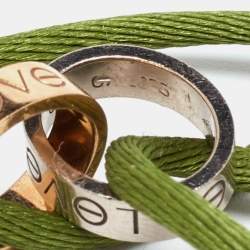 Pre Owned Cartier Love Interlocking Loops 18k Two Tone Cord Bracelet