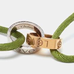 Pre Owned Cartier Love Interlocking Loops 18k Two Tone Cord Bracelet