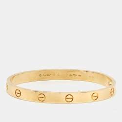 Pre Owned Cartier Love 18k Yellow Gold Bracelet 17