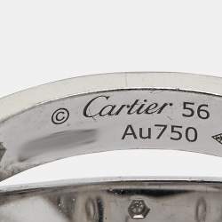 Cartier Love Diamond 18k White Gold Double Ring Size 56