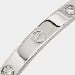 Cartier Love 4 Diamonds 18k White Gold Bracelet 17