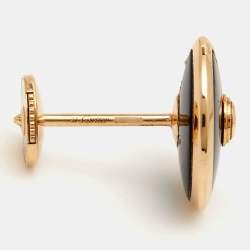 Pre Owned Cartier Amulette De Cartier Onyx Diamond 18k Rose Gold Earrings