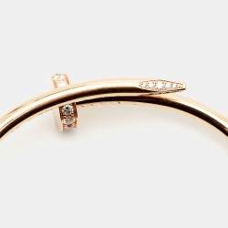 Pre Owned Cartier Juste Un Clou Diamond 18k Rose Gold Bracelet 16