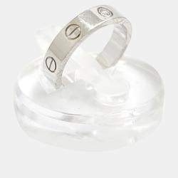 Cartier 18K White Gold and Diamond Love Band Ring EU 49