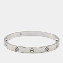 Cartier 18K White Gold and Diamond Love Bangle Bracelet