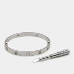 Cartier 18K White Gold and Diamond Love Bangle Bracelet