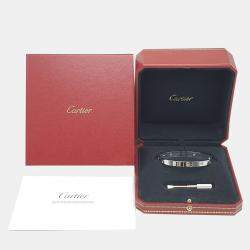 Cartier 18K White Gold and Diamond Love Bangle Bracelet