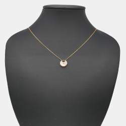 Cartier 18K Yellow Gold Diamond Mother of Pearl Amulette De Cartier Pendant Necklace TLC