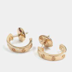 Pre Owned Cartier 18K Rose Gold Love Hoop Earrings
